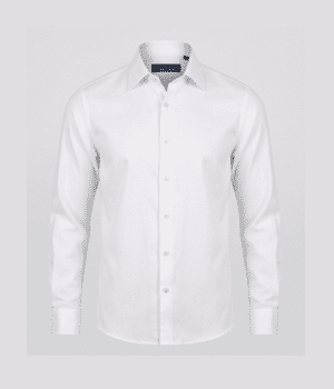 Formal Shirt: The Crisp Herringbone White (Medium)