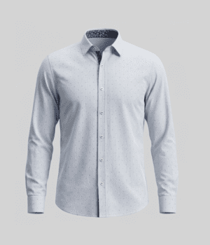 Formal Shirt: Crisp Herringbone Blue – Imported Leftover